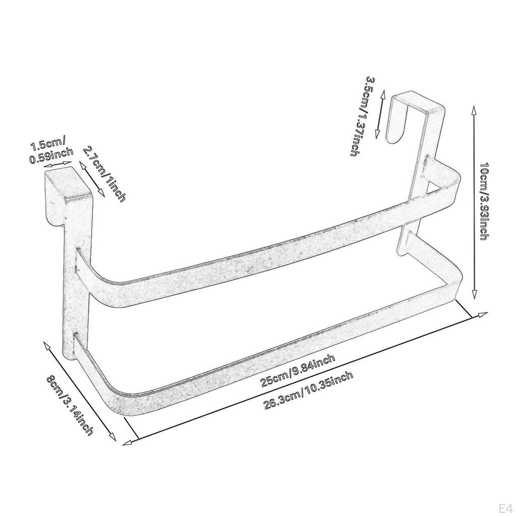 Schranktür Handtuchstange, zweistöckiger Organizer für Küchen- und Badezimmergebrauch