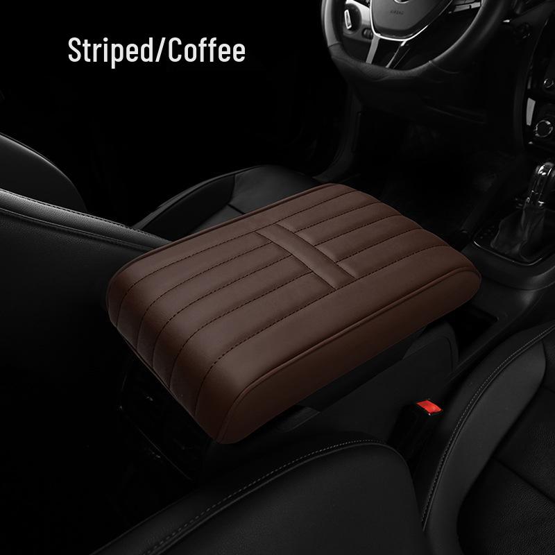 Diamond Quilted Nappa Leather Car Armrest Pad with Memory Foam