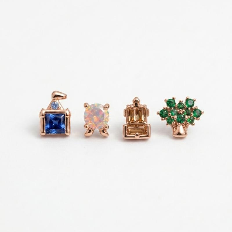 New Exquisite Cute Amusement Park Stud Earrings For Women Girls Fashion Party Birthday Jewelry Gift