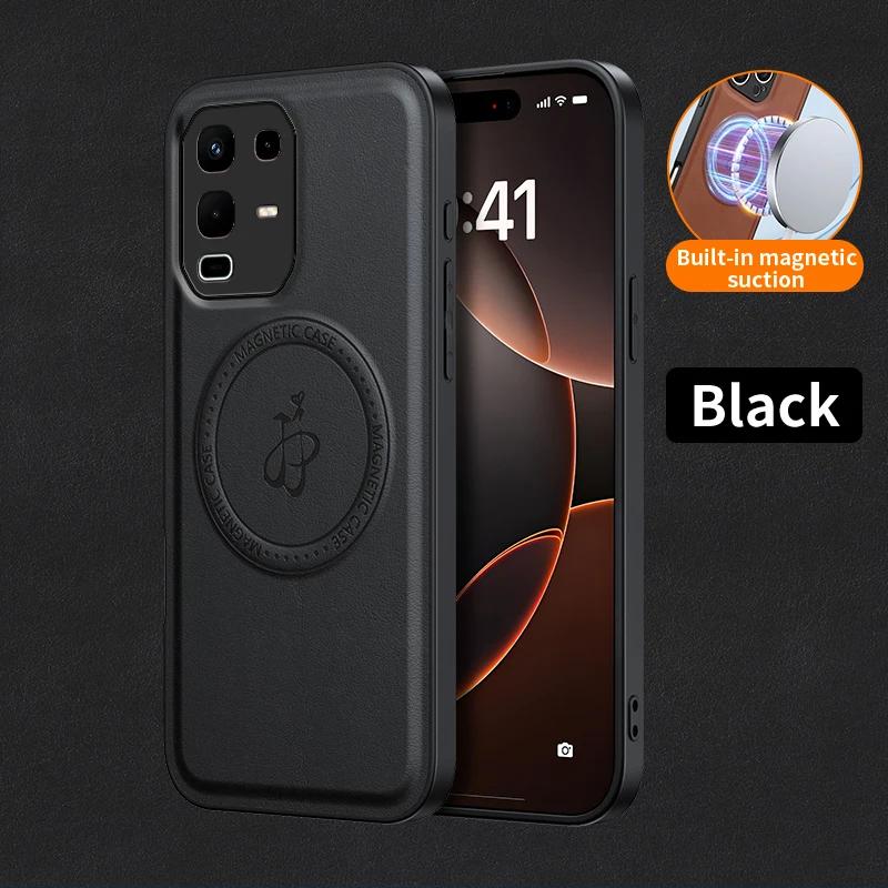 EUCAGR Luxury PU Leather MagSafe Magnetic Wireless Charging Phone Case For Infinix Note 50 Pro+ 50S 50X Protective Back Cover