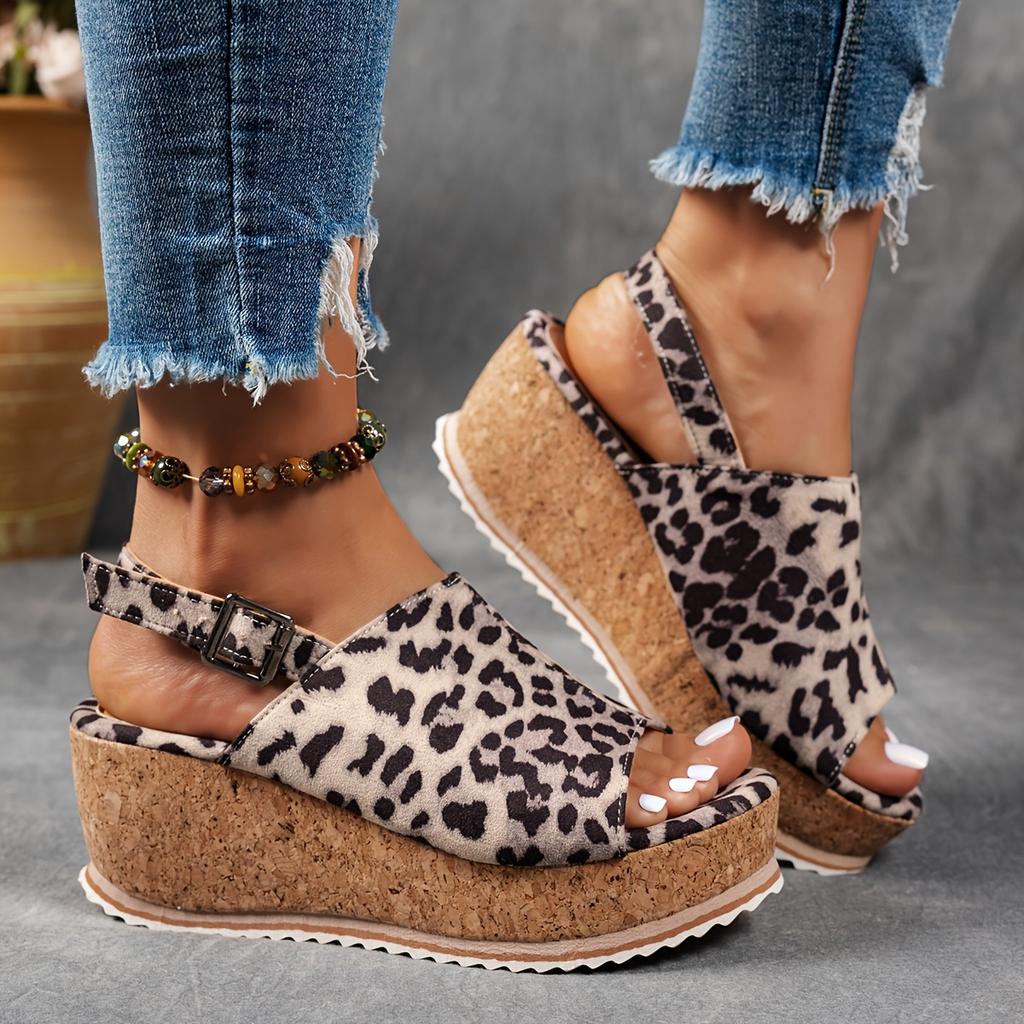 Women'S Platform Sandals with Design And Wooden Texture for The Beach., Women Shoes