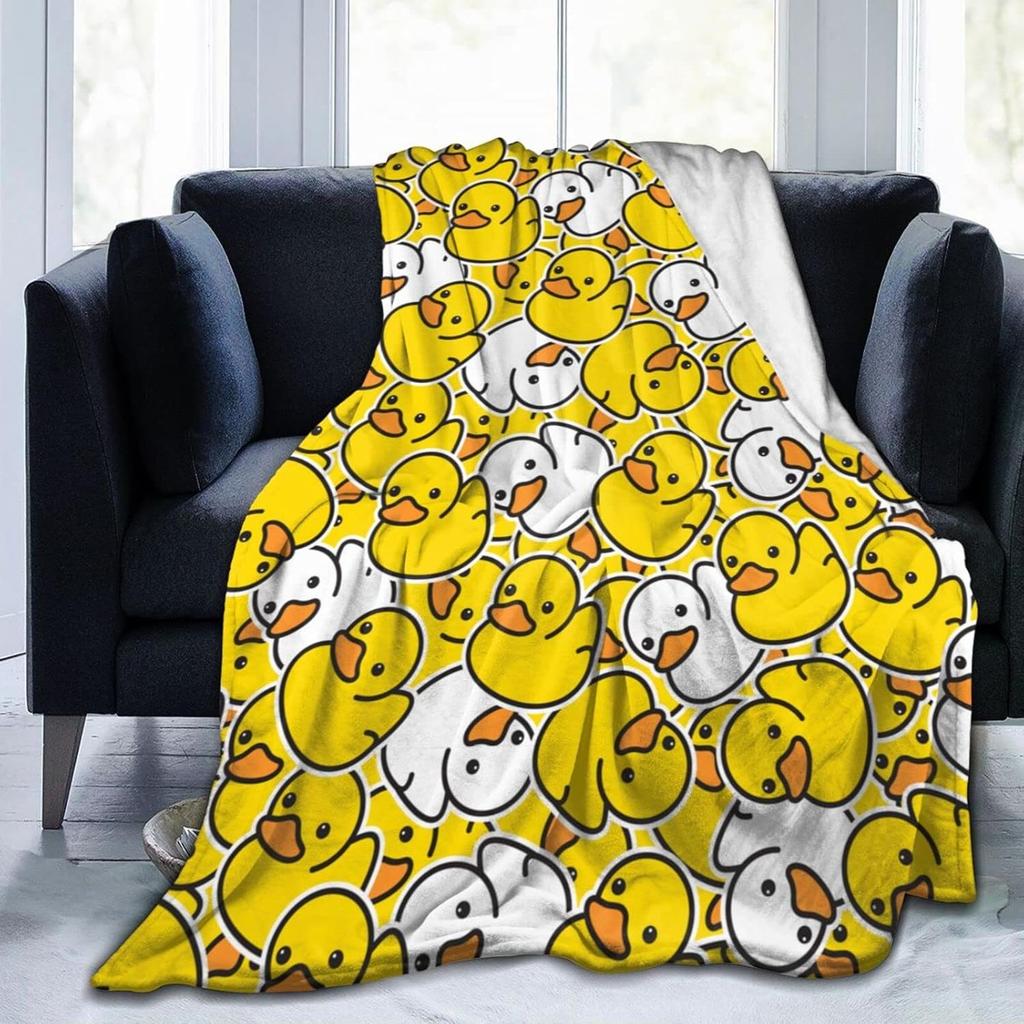 Cool Duck Pattern Blanket Soft Fleece Throw Fun Home Decor Gift for Kids Teens Bedroom Living Room Decoration