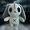 Embroidered Gothic Plushie Halloween Horror Bunny Plush Toy, Cute Creepy Rabbit Stuffed Animal Peripheral Collection Doll for Kids, Soft Collectible
