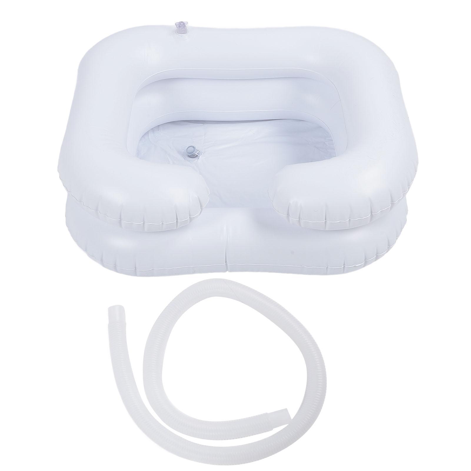 

Надувная раковина для мытья головы ПВХ Портативный Непротекающий Складной Поддон для мытья волос для пожилых беременных белый