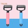 Pet Detangling Comb Handheld Undercoat Rake for Dogs Cats Double-Sided Stainless Steel Teeth Deshedding Grooming Brush for Thinning Shedding