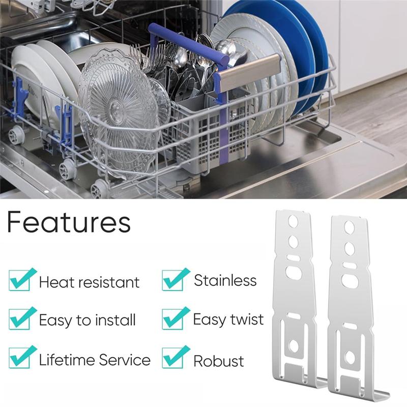 

A55F-2PCS Dishwasher Countertop Mounting Bracket WD01X21740,Dishwasher Mounting Bracket, Replaces WD01X10598, PS11700868