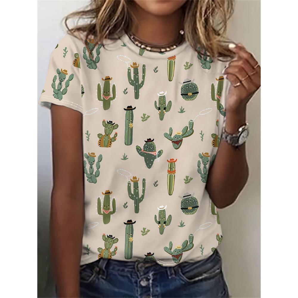 2025 Women's Plant Fruit 3d Printing Women's T-shirt Casual Fashion Short-sleeved Top