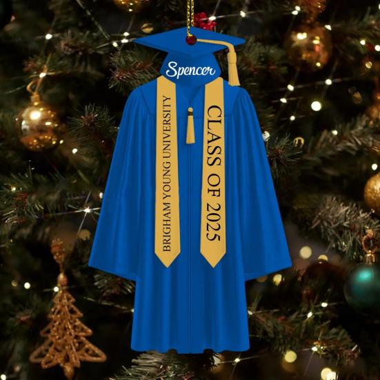 2D Personalized Graduation Ornaments Class of 2025 Graduation Gown Hanging Decoration Custom Name Year Acrylic Keepsake High School College Grad Gift
