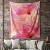 Pink Flower Design Digital Printing Polyester Wall Tapestry Suitable for Use In Living Rooms Bedrooms Offices Bars and Party