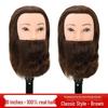 Men's Beard Model Head with Human Hair for Styling, Perming, and Dyeing - Perfect for Apprentice Practice in Barbershops.