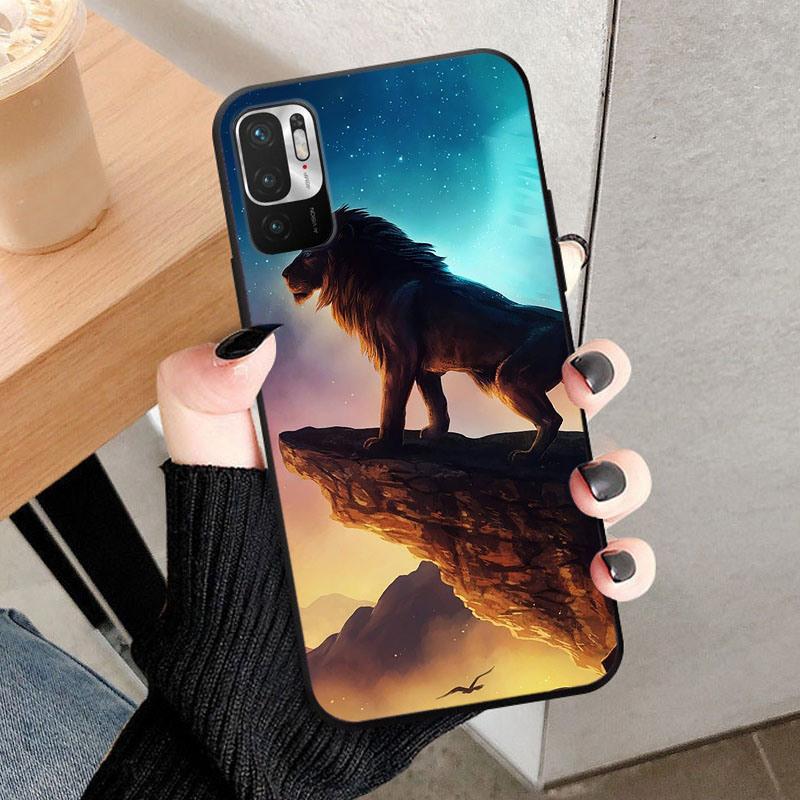 For Xiaomi Redmi Note 10 JE Phone Case Cool Wolf Lion Silicone Back Cover For Redmi Note10 JE Note 10JE Protective Shell Coque