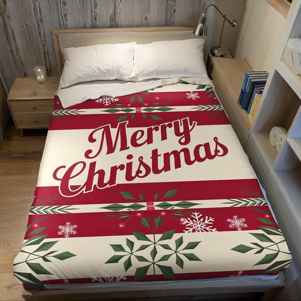 Christmas Greeting Card Flannel Blanket Warm Soft Halloween Christmas Couch Warm Cozy Decorative Decor Gift For All Season
