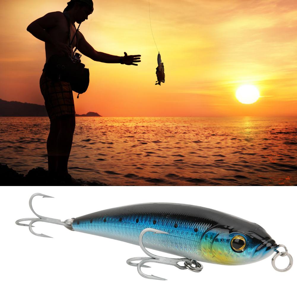 Sinking Pencil Fish Lure Hard Bait 3D Eyes with Hook Split Ring Fishing Tackle004