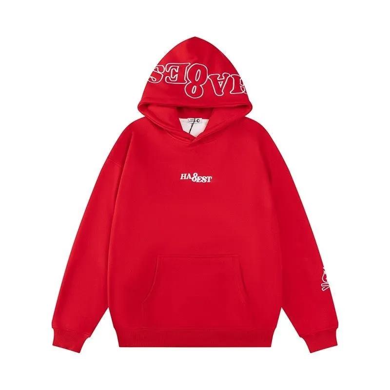 

Autumn Winter Fleece Letter Sweatshirts Vintage Hooded Women s Clothing Loose Fashion Long Sleeve Hoodies S червоний