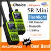 Mini Talkie-Walkie Baofeng UV 5R Bluetooth 5W Double Bande VHF/UHF Chargement USB-C Convient à Toutes les Opérations d'Équipe Communication d'Urgence