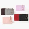 New Solid Color Coin Purse Keychain with Key Ring Wear-resistant Card Holoder Wallet Waterproof Multi-card Money Bag