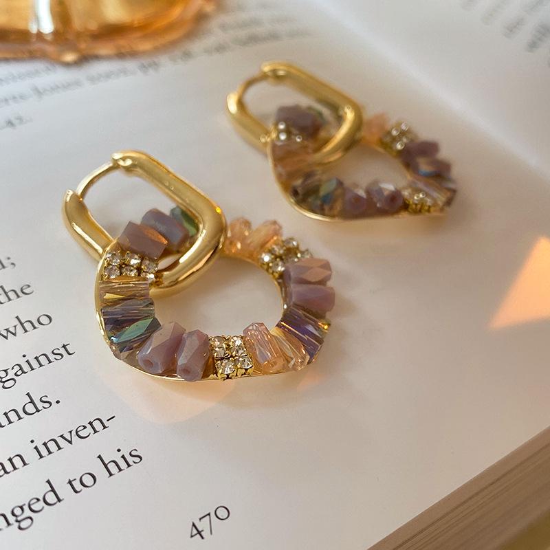 Retro Baroque Zirconia Clip-On Earrings - Creative Light Luxury Design