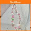 Cute Girl Pink Pvc Phone Lanyard With Beaded Chain For Smartphones And Diy Accessories