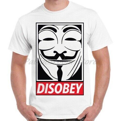 Disobey Vendetta Anonymous Mask Retro Cool Vintage Retro T Shirt male brand tshirt summer Unisex cotton tshirt drop shipping S