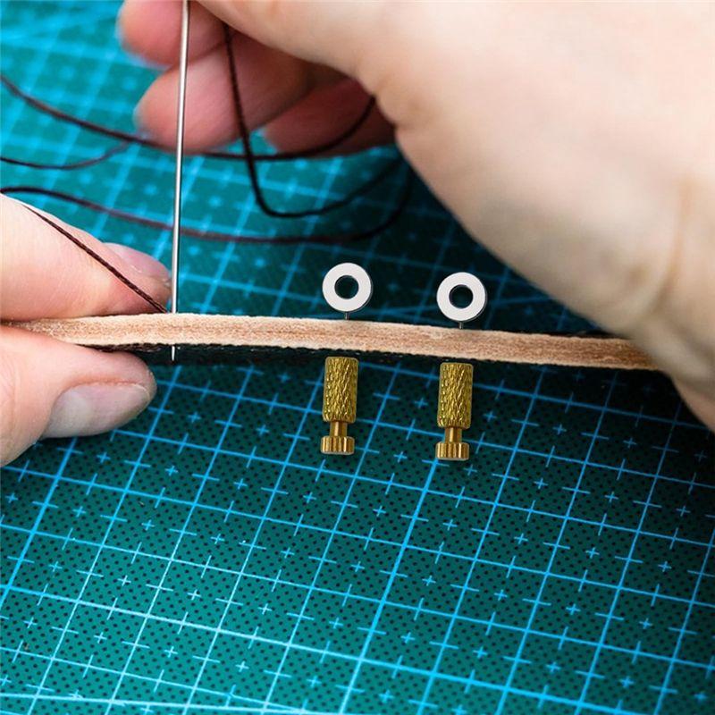 A84E-24PCS Leather Sewing Located Needles, DIY Leather Suture Positioning Needle Position Leather Edge Pins 2 Models