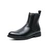 Korean Retro Black Leather High-Top Men's Mid-Calf Martin Boots for Spring & Autumn Fashion