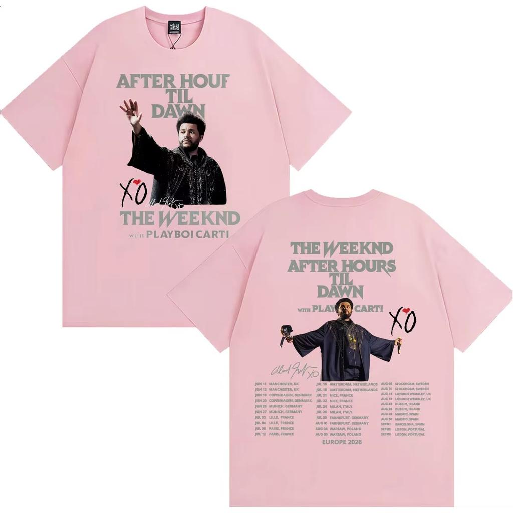 Summer Hot Sale The Weeknd After Hours Til Dawn Europe 2026 Tour T-shirt Men Women Harajuku Hip Hop T Shirts Y2K Gothic Cotton Oversized T-shirts