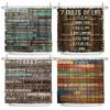Vintage Rustic Style Wood Grain Letter Shower Curtains Bathroom Curtain Waterproof Polyester Decor Curtain with Hooks Wall Cloth