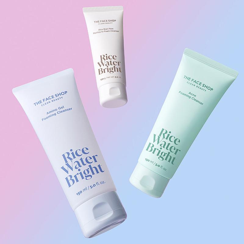 The Face Shop Ryżowa Woda Rozjaśniająca Ryżowy Otręby Peeling do Porów do Pianki Oczyszczającej 150g
