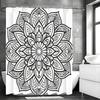Black And White Mandala Shower Curtain, Bathroom Decorative Shower Curtain, Waterproof Shower Curtain With Hooks