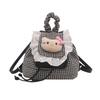 Cartoon Cute Kitten Boys And Girls Backpack Foreign Plaid Baby Schoolbag Children'S Backpack Tide
