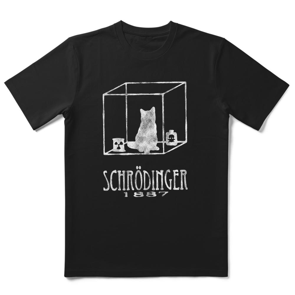 COOLMIND 100% Cotton Schrodinger Cat Print Big Size Men T Shrit Casual Sort Sleeve Cotton Summer Men Tshirt Male Tee Shirts