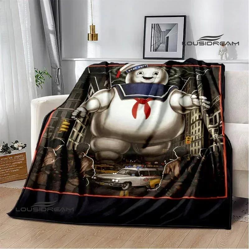 Coperta Stampata Cartoon G-Ghostbusters Calde Coperte in Flanella Morbide e Confortevoli Coperta da Casa Viaggio Fodere per Letto Regalo di Compleanno
