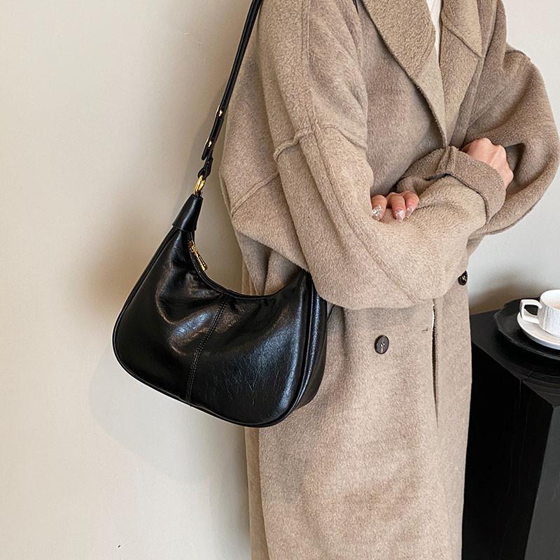 Ielgy Fashionable High-End Western Style One-Shoulder Underarm Bag Retro All-Match Cross-