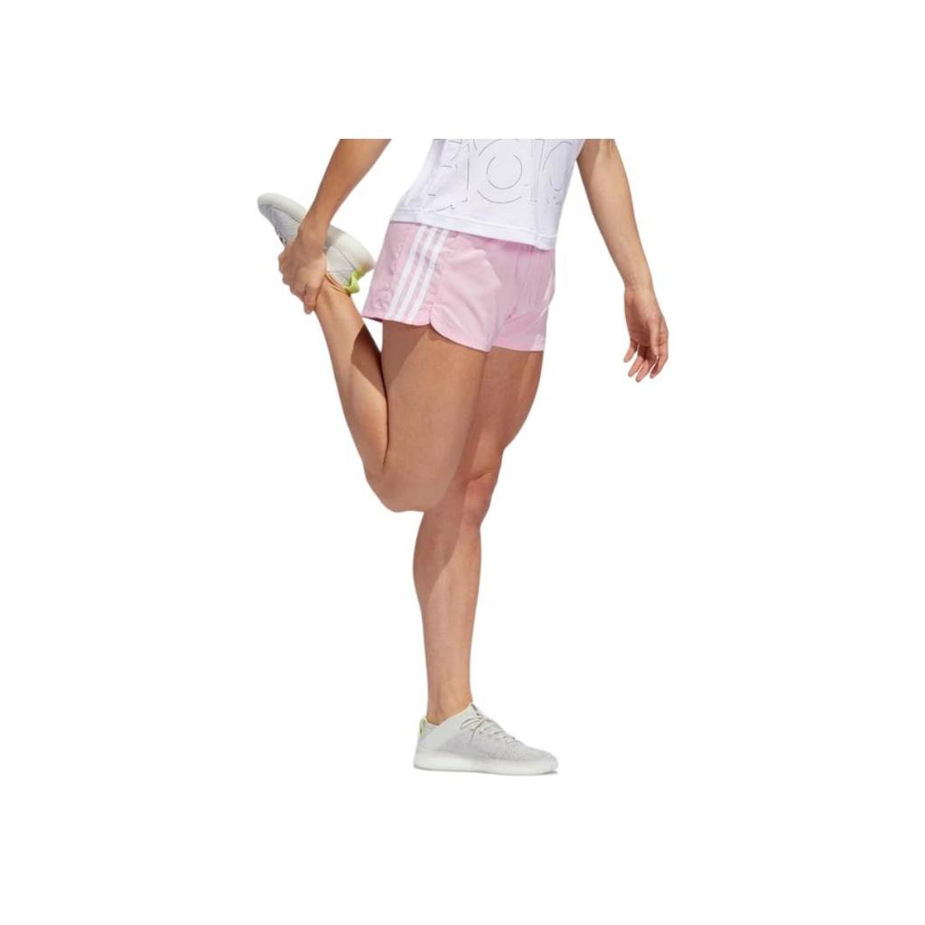 Adidas Pacer 3S Wvn Comfortable Solid Color Elastic Sports Shorts Women Shorts Pink EI8344