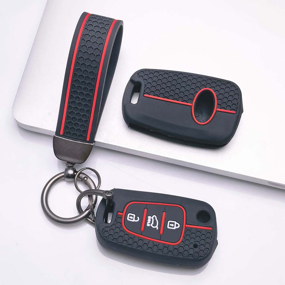 Sleutelhangerhoesje voor Ford Focus Fiesta Mondeo Kuga Transit Ecosport met Sleutelhanger Krasbestendige Bescherming Schokbestendige Bescherming Zachte Griptextuur