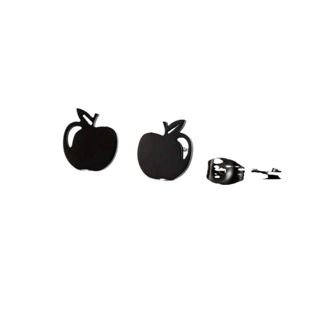 Fashionable Christmas Eve Sweet Apple Stud Earrings in Stainless Steel