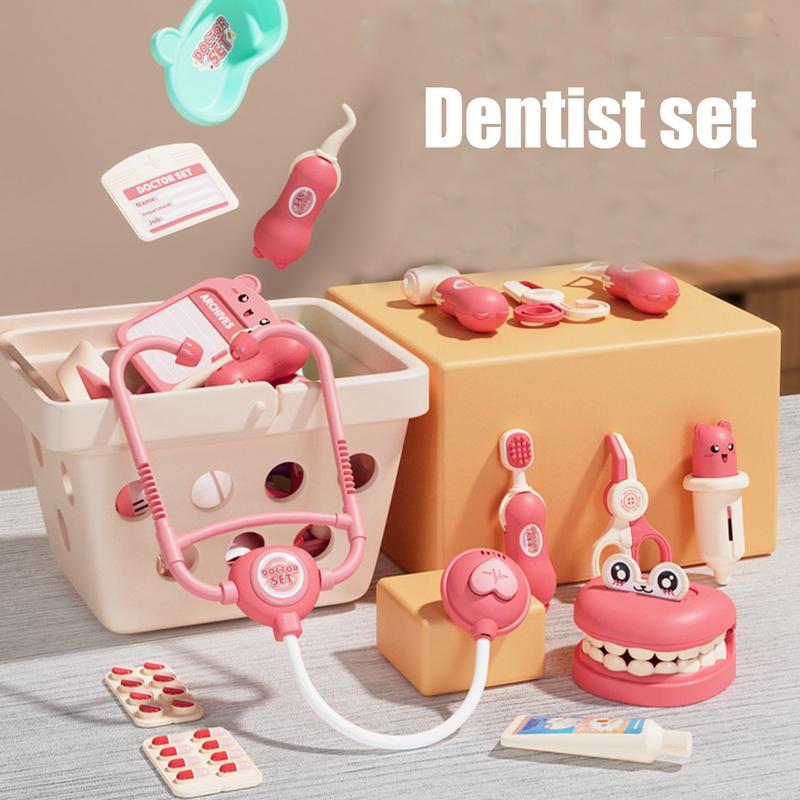 Kids Doctor Set Pretend Play Medical Tool Bag With Stethoscope Real Dentist Playset Role Play Educational Doctor Play Set Childs