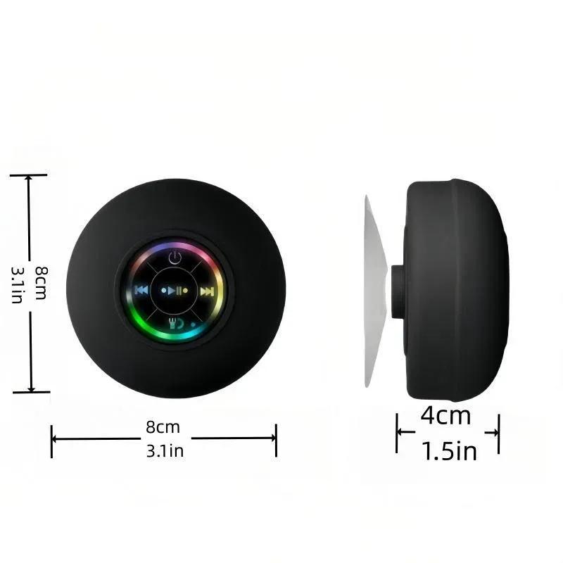 רמקול Bluetooth רמקול מיני סאבוופר למקלחת עמיד במים דיבורית עם מיקרופון כוס יניקה לאמבטיה בריכה חוף רכב טלפון