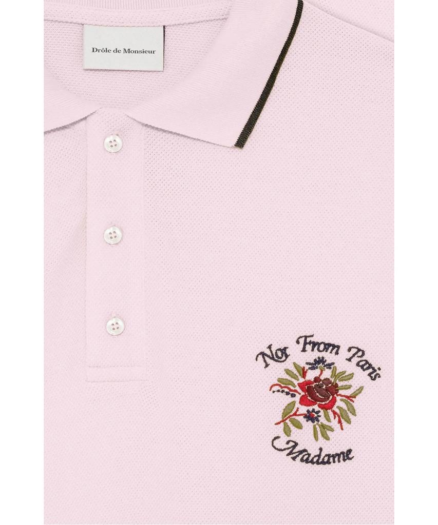DROLE DE MONSIEUR Polo Piqu Slogan Rose D0Tps26203Pil