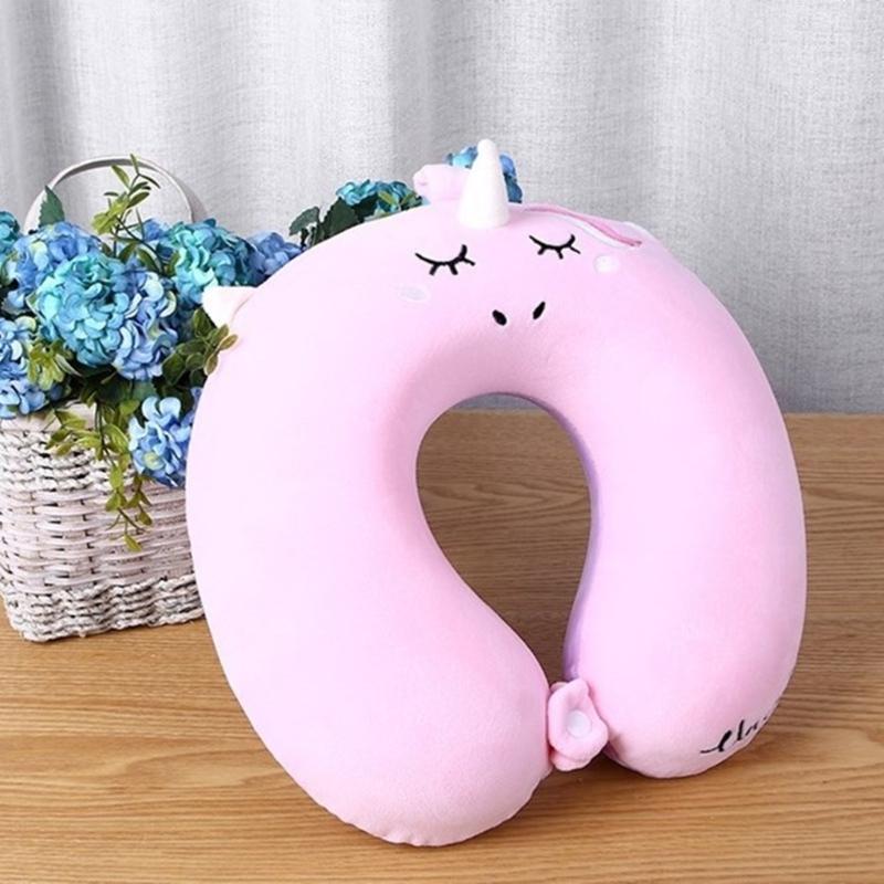 Set Cuscino da Viaggio per il Collo e Mascherina per gli Occhi con Unicorno a Forma di U per Ufficio Viaggio Riposo Cuscino Morbido per Donne Uomini Bambini Assistenza Sanitaria