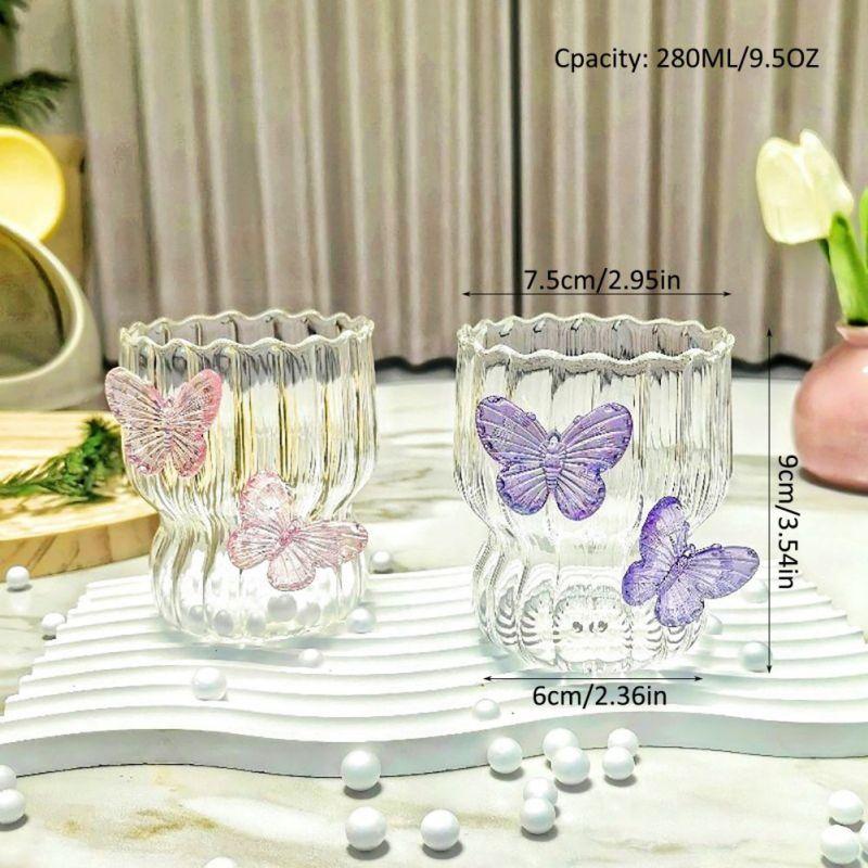 Decorațiune Fluture Căni de Sticlă Creative Cafea Cocktail Suc Apă