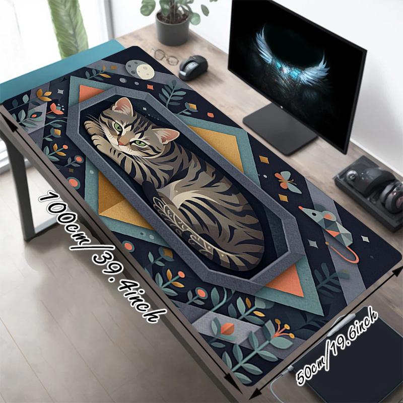Cat Dream Xl Gaming Mouse Pad Nonslip Rubber Base Stitched Edge Waterproof Desk Mat For Pc Laptop Gamer Office Computer Accessories C927162