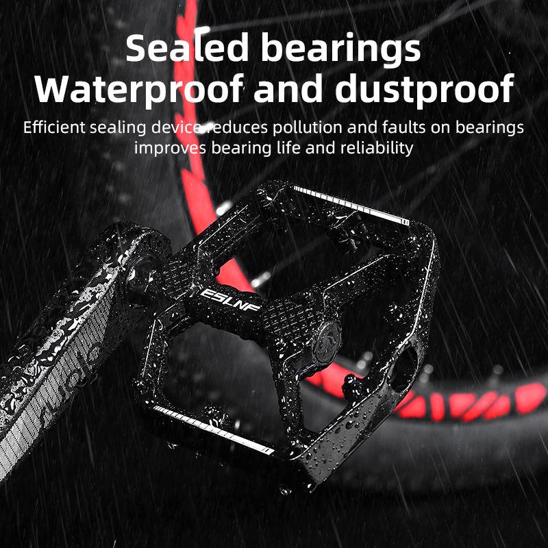 ESLNF Bicycle Pedal Aluminum Alloy Cycling Accessories Ultra Light Widened Anti-slip Bearing MTB Road Bike DU Pedals