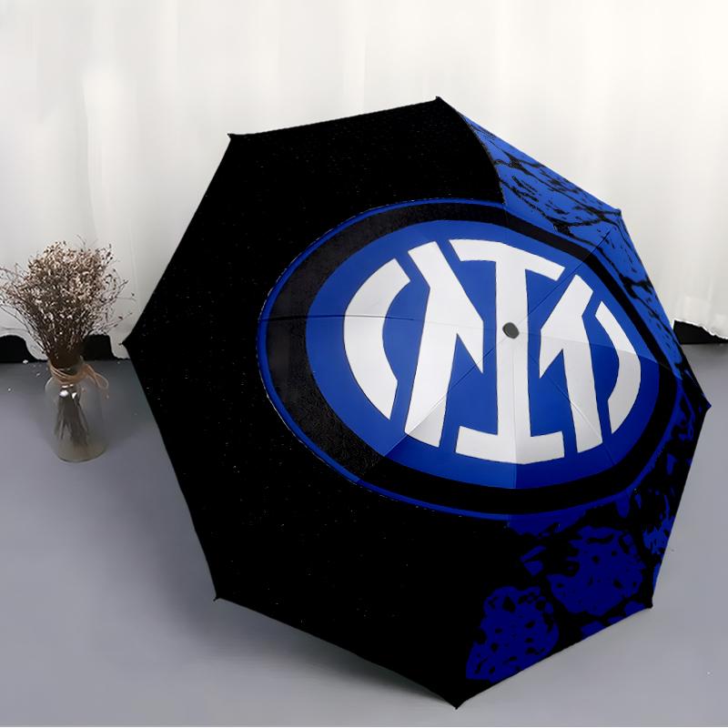 1pc I-Internazionale Milano (2) Umbrella, Sun Protection, And UV Shielding. It Has Eight Sturdy Ribs for Outdoor Use And Perfect As a Holiday Gift