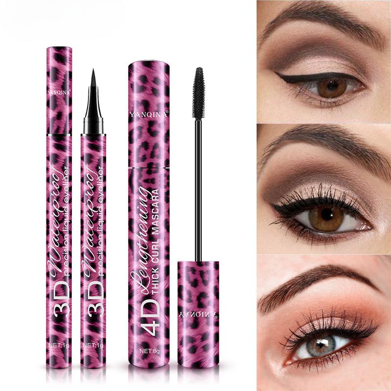 Red Leopard Print Mascara Eyeliner Set Makeup Set Is Waterproof and Stain-free
