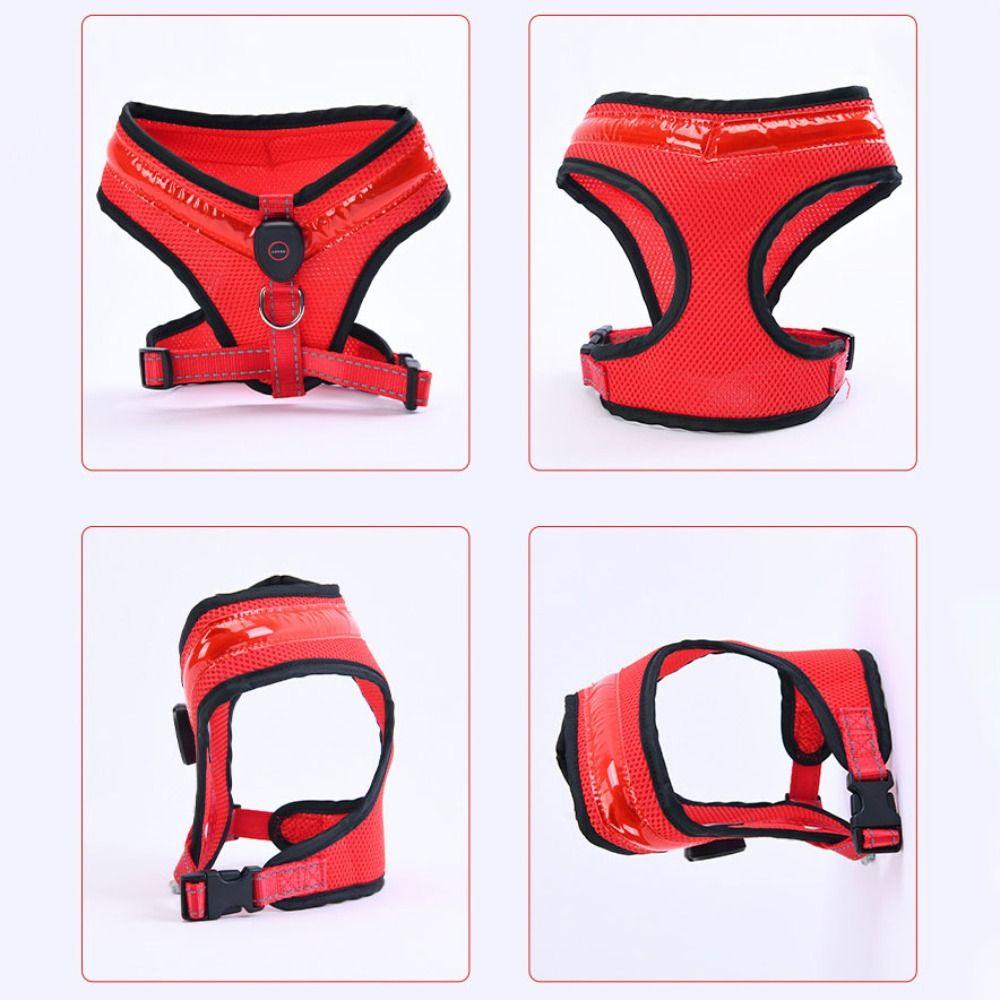Breathable Pet LED Harness Rechargeable Dog Vest Practical Dog Traction Harness Walking The Dog