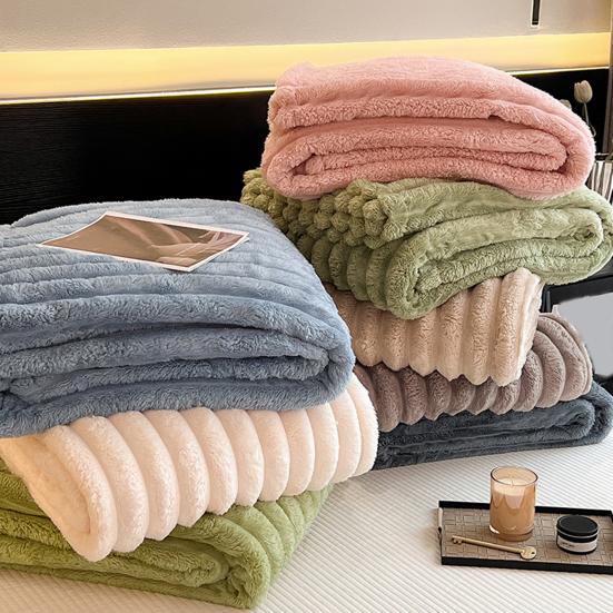 Faux Rabbit Fur Throw Bubble Blanket Warm Blanket Fluffy Blanket Plush Cozy Thick Furry Blanket