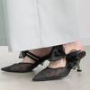 Fashion Elegant Fashion Sandals for Women, Spring/Summer 2025 New Sweet Bow Sparkling Flip-flops, Thin Heels, Toe Wraps and High Heels