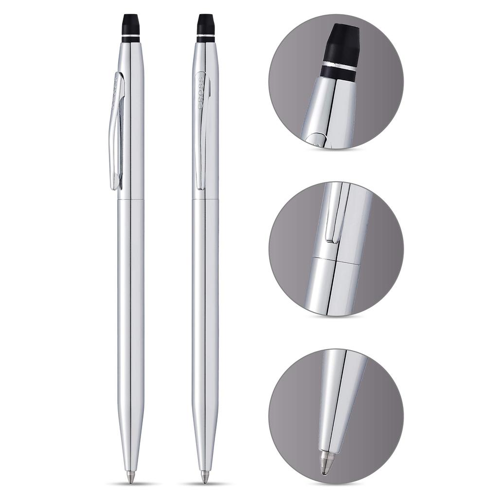 Cross Click Ballpoint Officially Imported Pen, Oil-Based, Chrome, AT0622-101,