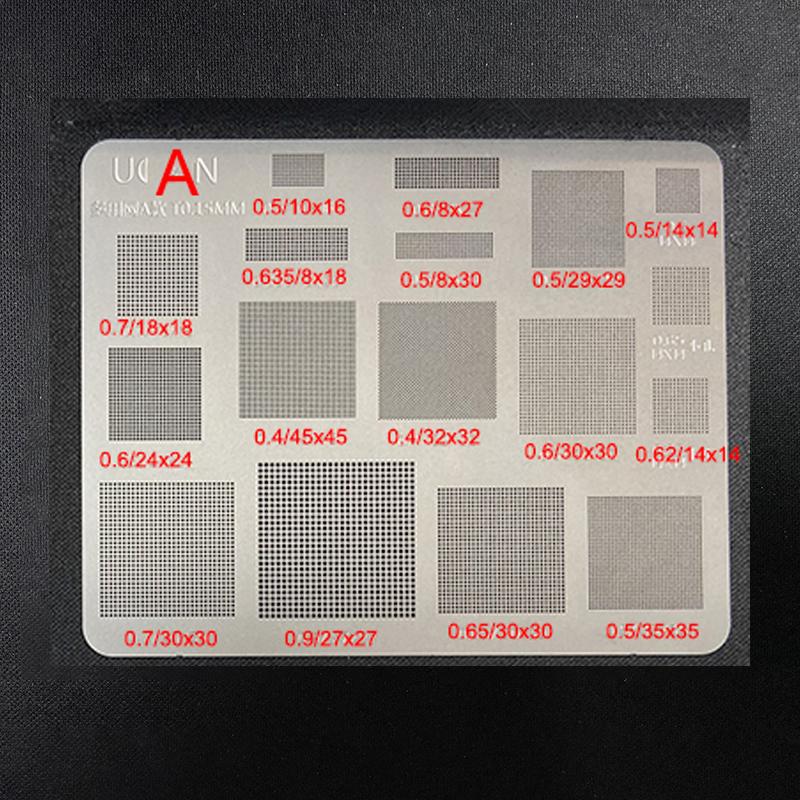 1/3 Piezas de alta calidad Plantilla Universal BGA Reballing agujero cuadrado Calentamiento directo Plantilla BGA para Teléfono móvil portátil CPU IC Chip